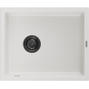 Mexen Pedro zlewozmywak granitowy 1-komorowy 560 x 460 mm, biały, syfon czarny - 6508561000-20-B