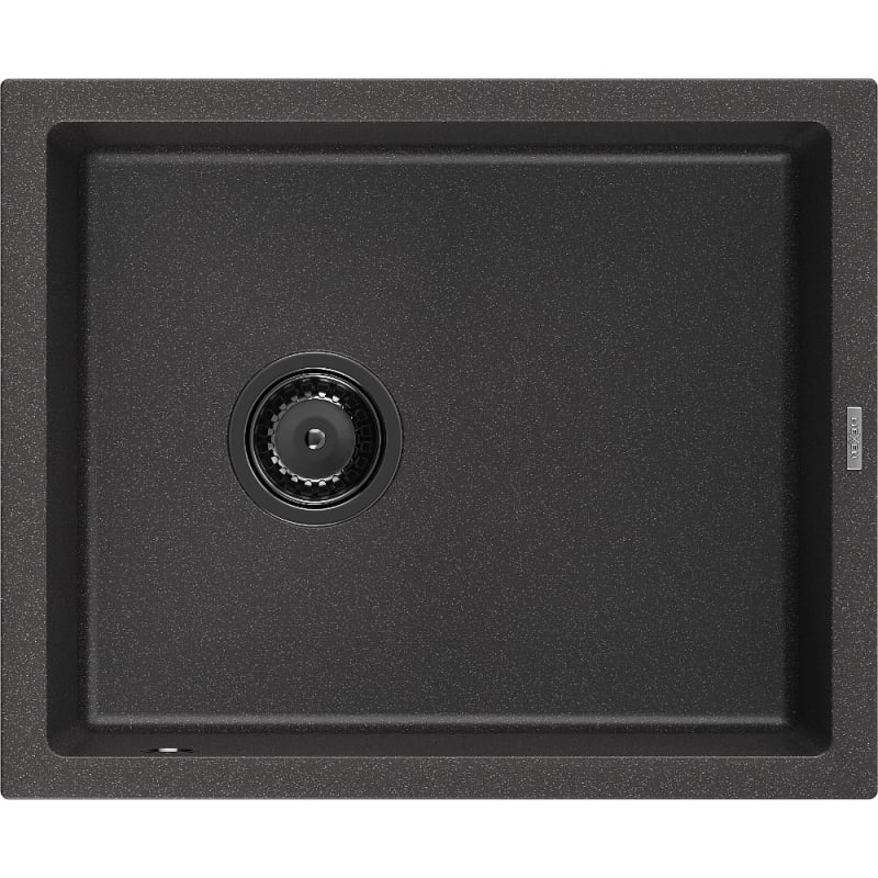 Mexen Pedro zlewozmywak granitowy 1-komorowy 560 x 460 mm, czarny nakrapiany, syfon czarny - 6508561000-76-B
