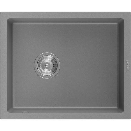 Mexen Pedro zlewozmywak granitowy 1-komorowy 560 x 460 mm, szary, syfon chrom - 6508561000-71
