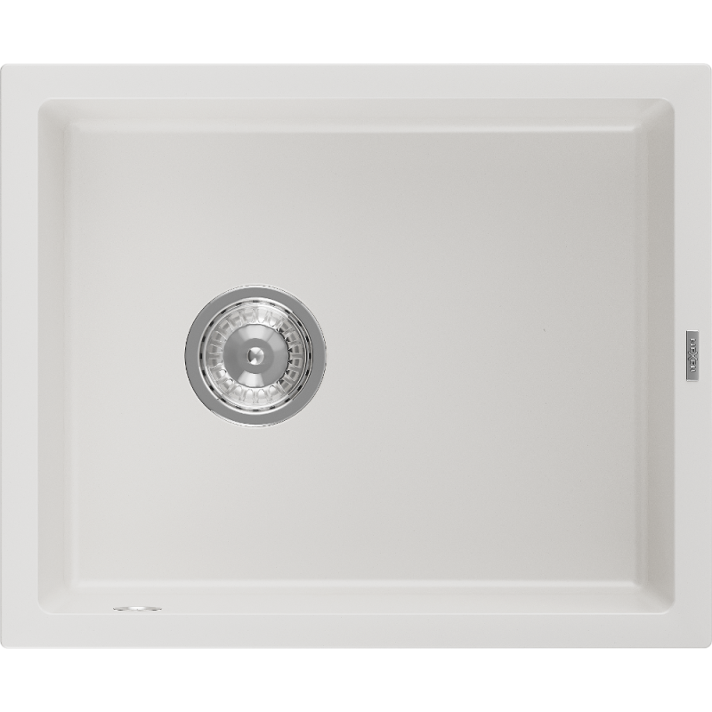 Mexen Pedro zlewozmywak granitowy 1-komorowy 560 x 460 mm, biały, syfon chrom - 6508561000-20