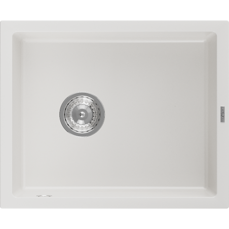 Mexen Pedro zlewozmywak granitowy 1-komorowy 560 x 460 mm, biały, syfon chrom - 6508561000-20