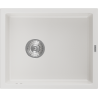 Mexen Pedro zlewozmywak granitowy 1-komorowy 560 x 460 mm, biały, syfon chrom - 6508561000-20
