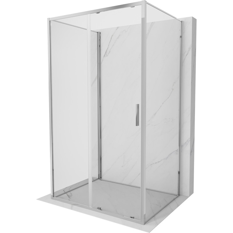 Mexen Exo-S 3S kabina prysznicowa 3-ścienna rozsuwana 155 x 120 cm, transparent, chrom - 8151-155-120-01-00-3S