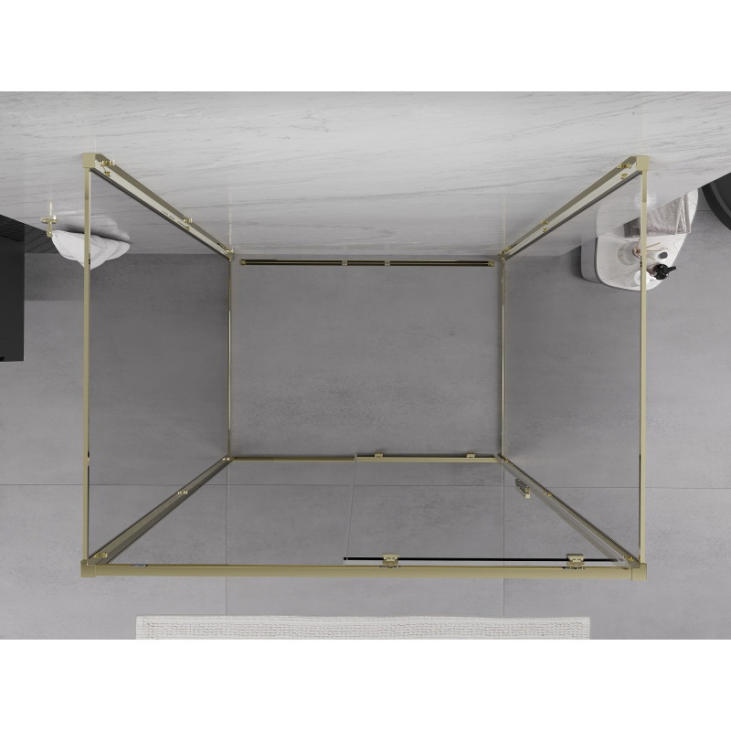 Mexen Exo-S 3S kabina prysznicowa 3-ścienna rozsuwana 110 x 95 cm, transparent, złota - 8151-110-095-50-00-3S