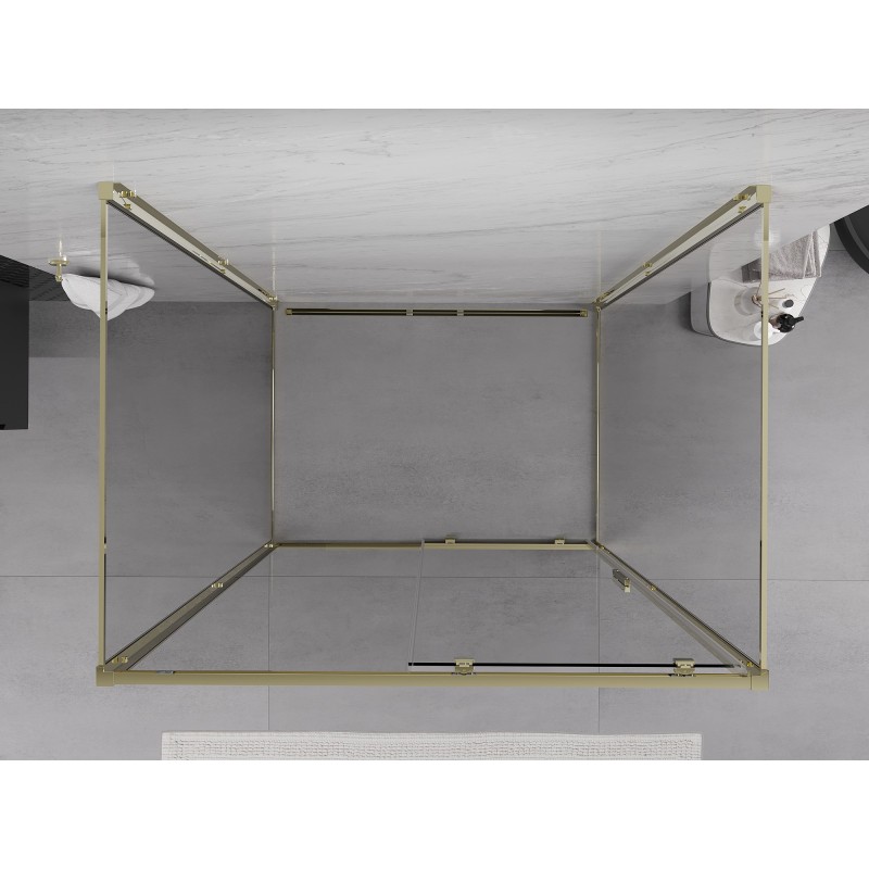 Mexen Exo-3S kabina prysznicowa 3-ścienna rozsuwana 200 x 95 cm, transparent, złota - 8151-200-095-50-00-3S