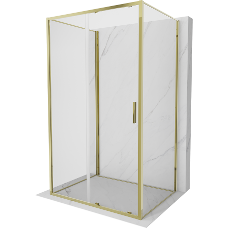 Mexen Exo-S 3S kabina prysznicowa 3-ścienna rozsuwana 200 x 120 cm, transparent, złota - 8151-200-120-50-00-3S