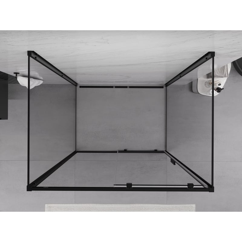 Mexen Exo-3S kabina prysznicowa 3-ścienna rozsuwana 90 x 70 cm, transparent, czarna - 8151-090-070-70-00-3S