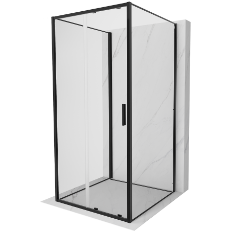 Mexen Exo-3S kabina prysznicowa 3-ścienna rozsuwana 90 x 90 cm, transparent, czarna - 8151-090-090-70-00-3S