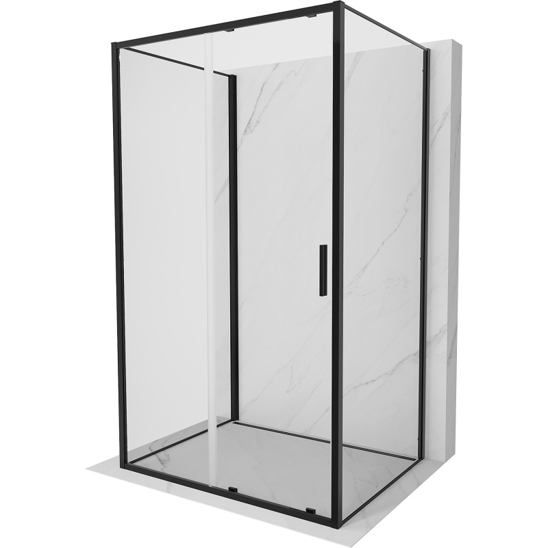 Mexen Exo-S 3S kabina prysznicowa 3-ścienna rozsuwana 135 x 95 cm, transparent, czarna - 8151-135-095-70-00-3S
