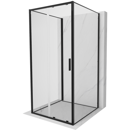 Mexen Exo-S 3S kabina prysznicowa 3-ścienna rozsuwana 120 x 120 cm, transparent, czarna - 8151-120-120-70-00-3S