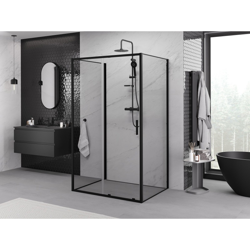 Mexen Exo-S 3S kabina prysznicowa 3-ścienna rozsuwana 180 x 95 cm, transparent, czarna - 8151-180-095-70-00-3S