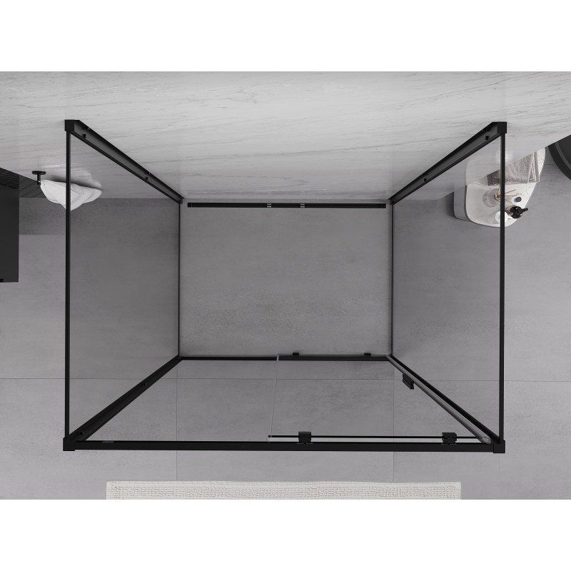 Mexen Exo-3S kabina prysznicowa 3-ścienna rozsuwana 180 x 95 cm, transparent, czarna - 8151-180-095-70-00-3S