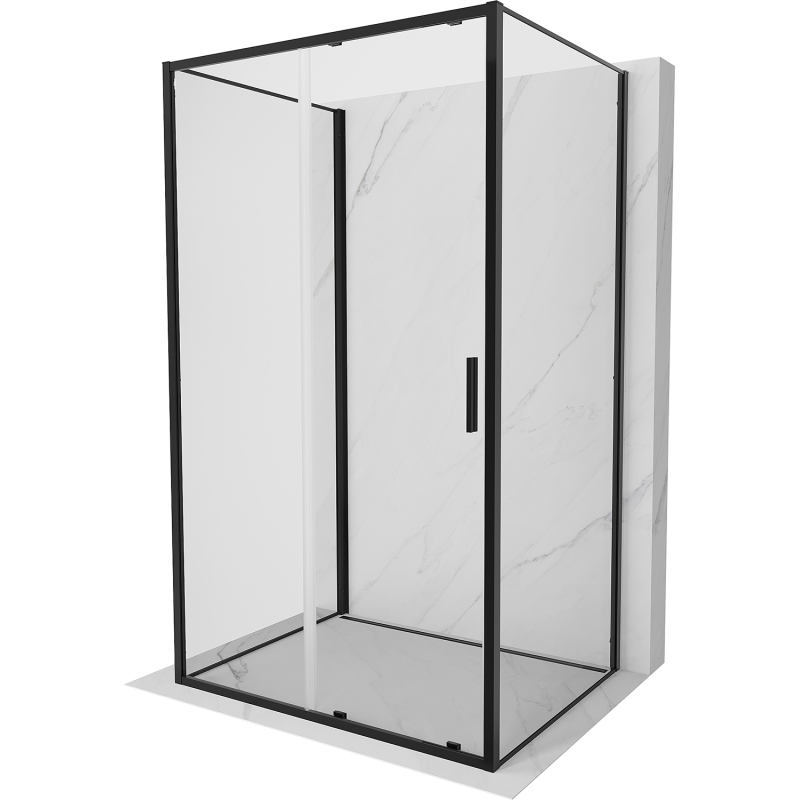 Mexen Exo-3S kabina prysznicowa 3-ścienna rozsuwana 180 x 120 cm, transparent, czarna - 8151-180-120-70-00-3S