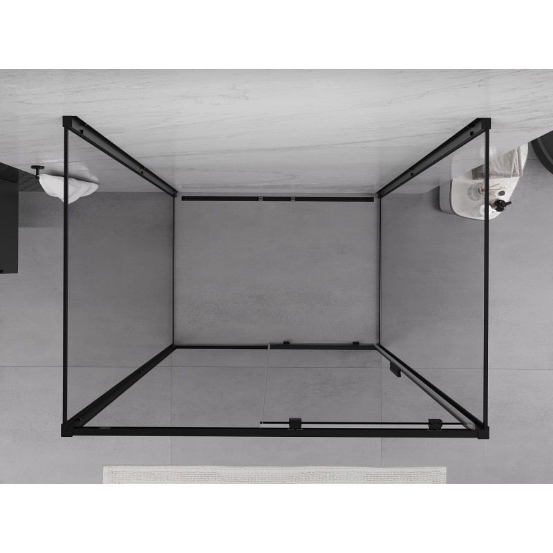 Mexen Exo-S 3S kabina prysznicowa 3-ścienna rozsuwana 200 x 120 cm, transparent, czarna - 8151-200-120-70-00-3S