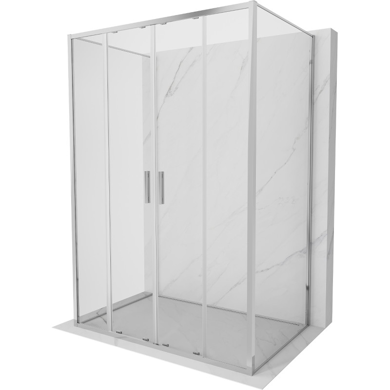 Mexen Exo-S Duo 3S kabina prysznicowa 3-ścienna rozsuwana 140 x 75 cm, transparent, chrom - 8152-140-075-01-00-3S