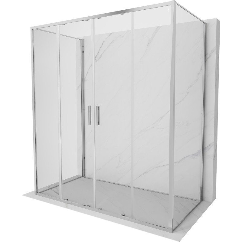 Mexen Exo-S Duo 3S kabina prysznicowa 3-ścienna rozsuwana 180 x 80 cm, transparent, chrom - 8152-180-080-01-00-3S
