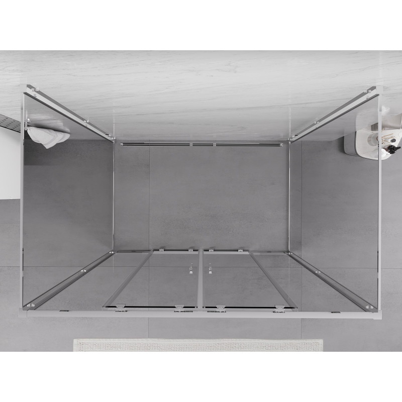 Mexen Exo-S Duo 3S kabina prysznicowa 3-ścienna rozsuwana 130 x 95 cm, transparent, chrom - 8152-130-095-01-00-3S