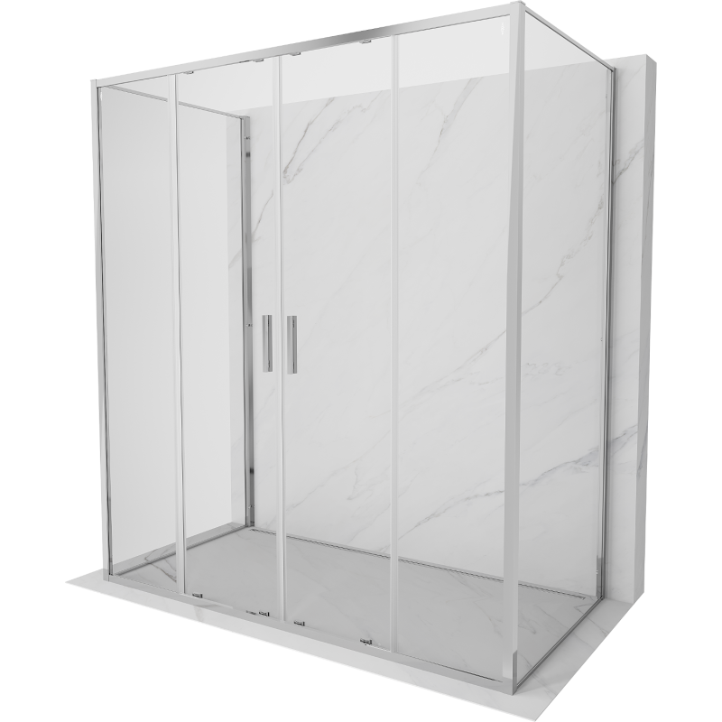 Mexen Exo-3S kabina prysznicowa 3-ścienna rozsuwana 170 x 95 cm, transparent, chrom - 8152-170-095-01-00-3S