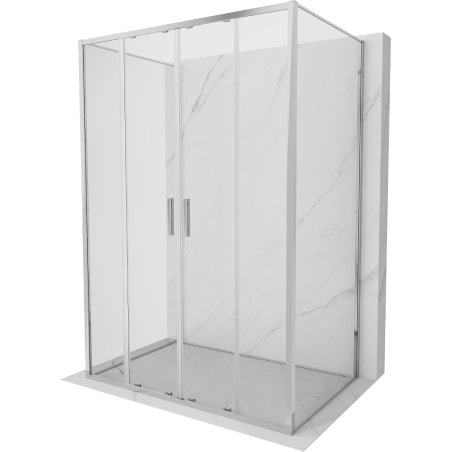 Mexen Exo-S Duo 3S kabina prysznicowa 3-ścienna rozsuwana 130 x 100 cm, transparent, chrom - 8152-130-100-01-00-3S