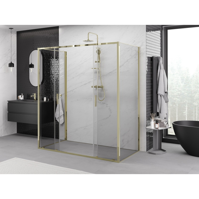 Mexen Exo-S Duo 3S kabina prysznicowa 3-ścienna rozsuwana 170 x 70 cm, transparent, złota - 8152-170-070-50-00-3S