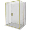 Mexen Exo-S Duo 3S kabina prysznicowa 3-ścienna rozsuwana 160 x 80 cm, transparent, złota - 8152-160-080-50-00-3S