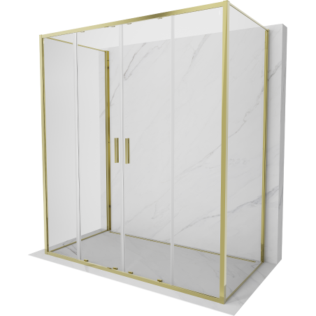 Mexen Exo-S Duo 3S kabina prysznicowa 3-ścienna rozsuwana 180 x 80 cm, transparent, złota - 8152-180-080-50-00-3S