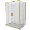 Mexen Exo-3S kabina prysznicowa 3-ścienna rozsuwana 130 x 85 cm, transparent, złota - 8152-130-085-50-00-3S