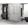 Mexen Exo-S Duo 3S kabina prysznicowa 3-ścienna rozsuwana 180 x 90 cm, transparent, złota - 8152-180-090-50-00-3S
