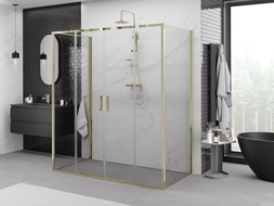 Mexen Exo-S Duo 3S kabina prysznicowa 3-ścienna rozsuwana 180 x 95 cm, transparent, złota - 8152-180-095-50-00-3S