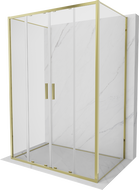 Mexen Exo-S Duo 3S kabina prysznicowa 3-ścienna rozsuwana 150 x 100 cm, transparent, złota - 8152-150-100-50-00-3S