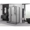 Mexen Exo-S Duo 3S kabina prysznicowa 3-ścienna rozsuwana 160 x 70 cm, transparent, czarna - 8152-160-070-70-00-3S