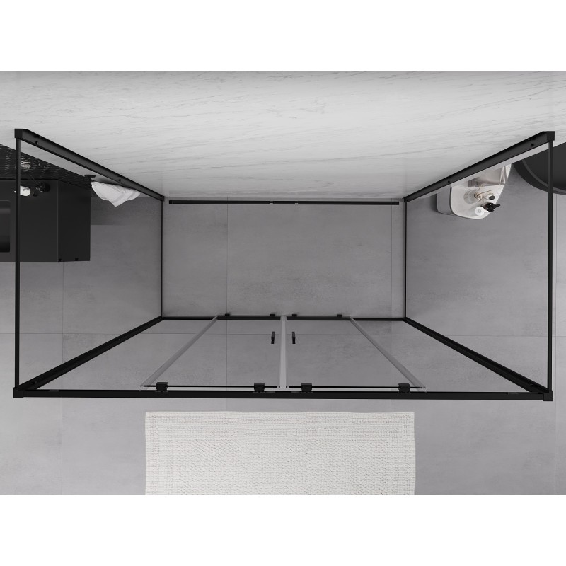 Mexen Exo-3S kabina prysznicowa 3-ścienna rozsuwana 190 x 70 cm, transparent, czarna - 8152-190-070-70-00-3S