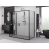 Mexen Exo-S Duo 3S kabina prysznicowa 3-ścienna rozsuwana 190 x 80 cm, transparent, czarna - 8152-190-080-70-00-3S