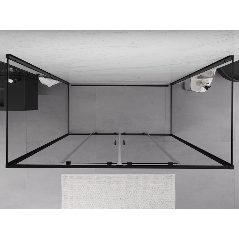 Mexen Exo-S Duo 3S kabina prysznicowa 3-ścienna rozsuwana 190 x 80 cm, transparent, czarna - 8152-190-080-70-00-3S