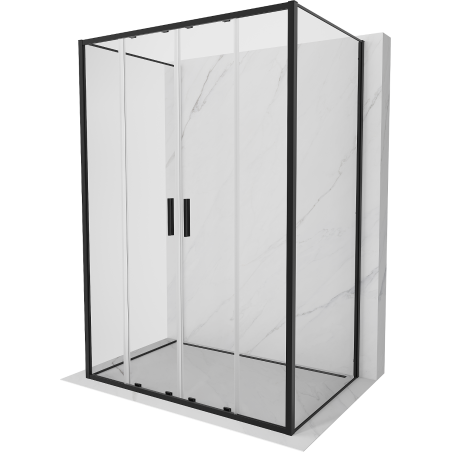 Mexen Exo-3S kabina prysznicowa 3-ścienna rozsuwana 130 x 85 cm, transparent, czarna - 8152-130-085-70-00-3S