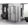 Mexen Exo-3S kabina prysznicowa 3-ścienna rozsuwana 130 x 95 cm, transparent, czarna - 8152-130-095-70-00-3S