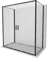 Mexen Exo-S Duo 3S kabina prysznicowa 3-ścienna rozsuwana 180 x 95 cm, transparent, czarna - 8152-180-095-70-00-3S