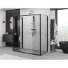 Mexen Exo-S Duo 3S kabina prysznicowa 3-ścienna rozsuwana 170 x 100 cm, transparent, czarna - 8152-170-100-70-00-3S