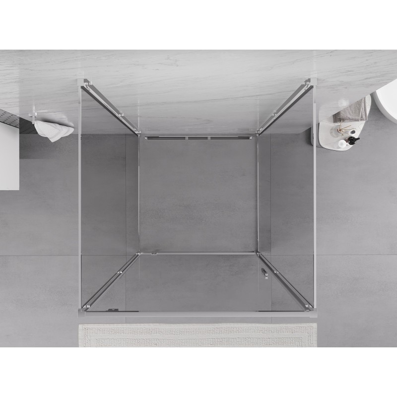 Mexen Exo-3S kabina prysznicowa 3-ścienna uchylna 85 x 85 cm, transparent, chrom - 8181-085-085-01-00-3S