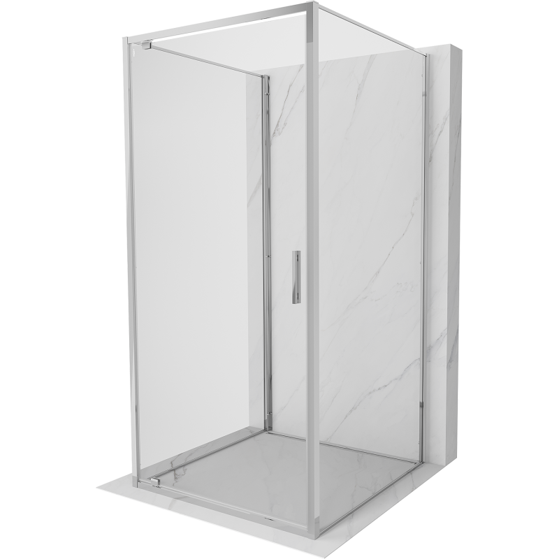 Mexen Exo-3S kabina prysznicowa 3-ścienna uchylna 90 x 90 cm, transparent, chrom - 8181-090-090-01-00-3S