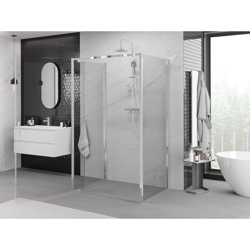 Mexen Exo-BR 3S kabina prysznicowa 3-ścienna uchylna 80 x 95 cm, transparent, chrom - 8181-080-095-01-00-3S