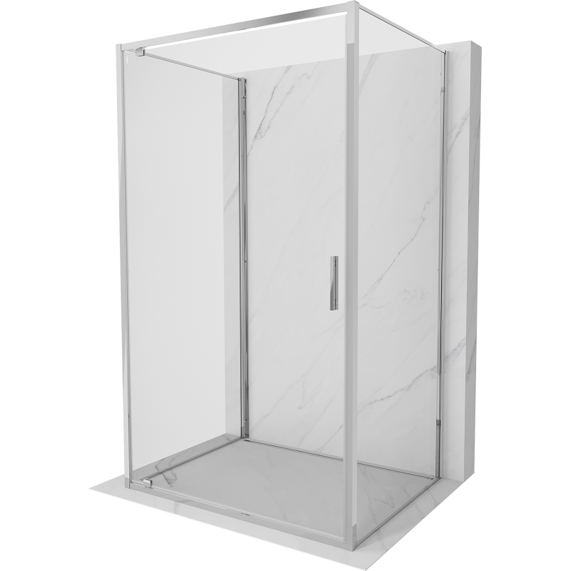 Mexen Exo-3S kabina prysznicowa 3-ścienna uchylna 95 x 120 cm, transparent, chrom - 8181-095-120-01-00-3S
