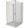 Mexen Exo-BR 3S kabina prysznicowa 3-ścienna uchylna 75 x 75 cm, transparent, złota - 8181-075-075-50-00-3S