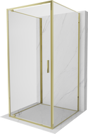 Mexen Exo-BR 3S kabina prysznicowa 3-ścienna uchylna 85 x 85 cm, transparent, złota - 8181-085-085-50-00-3S