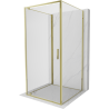 Mexen Exo-3S kabina prysznicowa 3-ścienna uchylna 90 x 90 cm, transparent, złota - 8181-090-090-50-00-3S