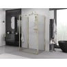 Mexen Exo-3S kabina prysznicowa 3-ścienna uchylna 100 x 95 cm, transparent, złota - 8181-100-095-50-00-3S