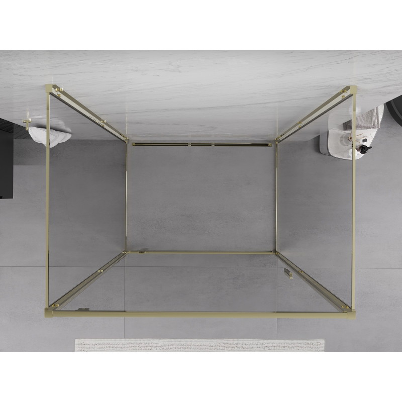 Mexen Exo-BR 3S kabina prysznicowa 3-ścienna uchylna 95 x 110 cm, transparent, złota - 8181-095-110-50-00-3S
