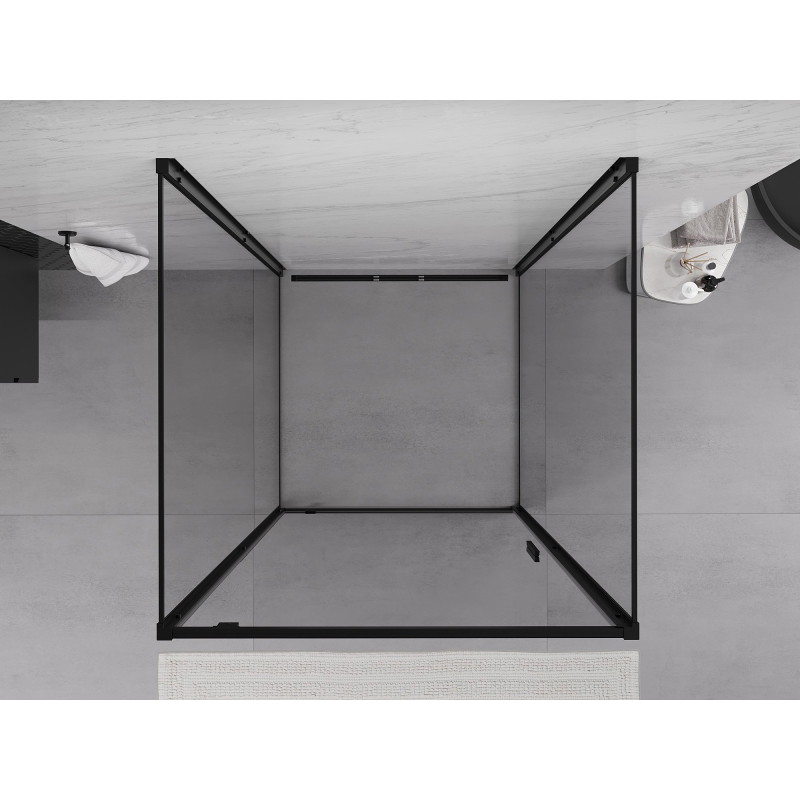 Mexen Exo-BR 3S kabina prysznicowa 3-ścienna uchylna 70 x 70 cm, transparent, czarna - 8181-070-070-70-00-3S