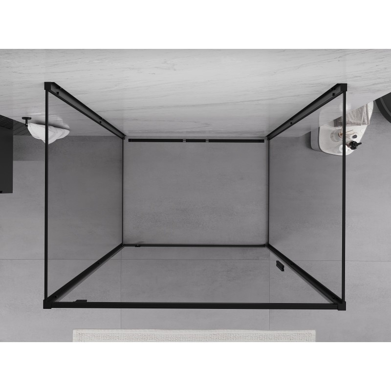 Mexen Exo-3S kabina prysznicowa 3-ścienna uchylna 90 x 80 cm, transparent, czarna - 8181-090-080-70-00-3S