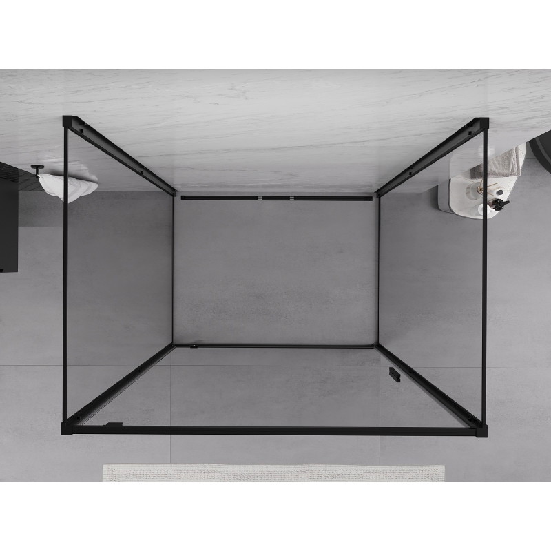 Mexen Exo-BR 3S kabina prysznicowa 3-ścienna uchylna 90 x 80 cm, transparent, czarna - 8181-090-080-70-00-3S